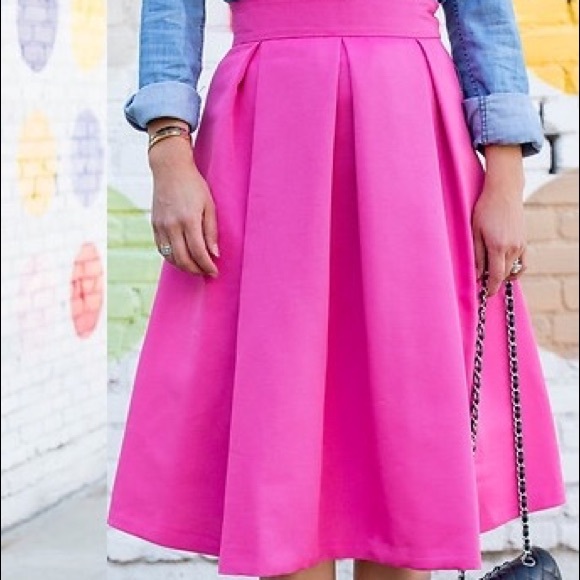 Eliza J Dresses & Skirts - ELIZA J Pink Faille Midi Skirt Size 12 NWT